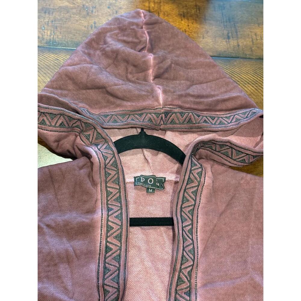 Pol - Open Front Boho Style Jacket with a Hoodie, Size Medium - Picture 4 of 9